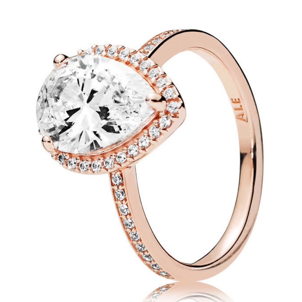 Pandora rose gold tear drop ring